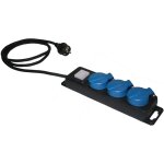 Rallonge avec 3 bases, 2p + t, 16a, 250v, cble de 15m solera v1049