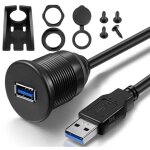 Rallonge de cble usb 3. 0 tanche  port unique pour les donnes du tableau de bord de la voiture, du ...
