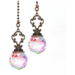 Rallonge d�corative cristal pour lampe plafond - boule vintage pour salle de bain, bureau ou ventilateur ...