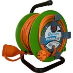 Rallonge prolongateur jard�n 15m, avec enrouleur 16a, section 2x1, 5 mm, orange / vert