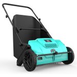 Balayeuse gazon et herbes ramasse feuilles m�canique grand bac 100l jardin all�es intec