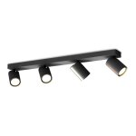 Millumine - rampe 4 spots m�tal noir gu10 orientables sally