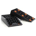 Wiltec - lot de 2 rampes voiture d'acc�s extra plates ? 430 x 235 x 80 mm ? en pp robuste ? capacit� ...