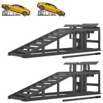 Rampe de chargement - 2 rampes r�glables - rampe pour cric - plateforme de levage gris - 114 x 33 x 39. ...