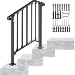 Rampe deescalier 2 a 3 marches garde - corps pour escalier main courante noire pour escalier - vevor