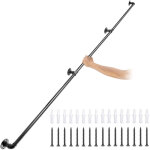 Rampe escalier murale 2, 4 m main courante acier carbone garde - corps metal capacite charge 200 kg / ...