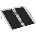 Homcom ? rampe de chargement antid�rapante pliable en aluminium noir ? charge max. 270 kg ? bordures ...