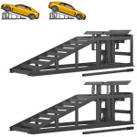 Rampe de levage voitures, v�hicule, 2 pi�ces, hydraulique r�glable de 290 - 375 mm, 2 t, rouge, convient ...