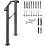 Mophorn - rampes pour marches extrieures - rampe rglable en fer forg pour 1 ou 2 marches, rampe de ...