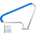 Rampe piscine inox 121, 9x91, 5cm, main courante 113kg rail barre deappui de piscines tube 4, 83cm epaisseur ...