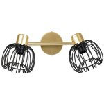 Rampe de spot orientable 2 abat - jour métal doré et noir Rampe de spot orientable 2 abat - jour métal doré et noir