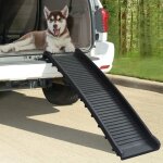 Rampe de voiture pliable pour chiens noir 155, 5x40x15, 5 cm vidaxl
