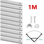 Randaco 10x1m profil� aluminium led angle anodis� diffuseur laiteux pour ruban bande led couvercle blanc ...