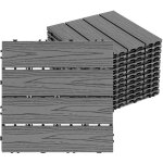 Randaco lot de 11 wpc dalles de terrasse 4 lattes 1 m�, 30 x 30 cm, dalles clipsables composite bois ...
