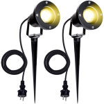 Randaco lot de 2 projecteur de jardin spot led ext�rieur avec piquet, 6w �clairage ext�rieur ip65 blanc ...