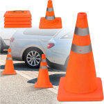 Randaco lot de 4 c�nes de signalisation pliables 45 cm orange avec bandes r�fl�chissantes ? c�nes de ...