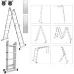 Randaco 7 in 1 echelle pliante articul�e 4. 7m, echafaudage multifonction, ecarteur de mur, escabeau, ...