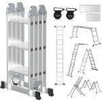 Randaco 7 in 1 echelle pliante articul�e 4x3 marches, echafaudage multifonction, ecarteur de mur, escabeau, ...