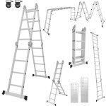 Randaco 7 in 1 echelle pliante articul�e 4x4 marches, echafaudage multifonction, ecarteur de mur, escabeau, ...