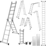 Randaco 7 in 1 echelle pliante articul�e 5. 8m, echafaudage multifonction, ecarteur de mur, escabeau, ...