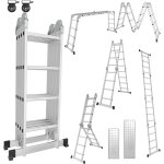 Randaco echelle pliante articul�e 4x4 marches, echafaudage multifonction, ecarteur de mur, escabeau, ...