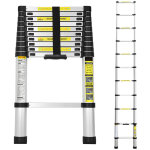 Randaco echelle t�lescopique jusqu'� 150 kg escabeau stable en aluminium multi - fonction 4, 4 m