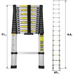 Randaco echelle t�lescopique 4. 4m echelle multifonctionnelle aluminium echelle simple echelle polyvalente ...