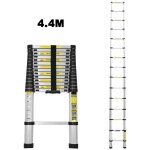 Randaco echelle t�lescopique 4, 4m silber �chelle pliante t�lescopique pliable extensible �chelle droite ...