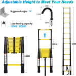 Randaco echelle t�lescopique aluminium multi - usage 3. 8m echelle stabil aluminium escabeau jusqu'� ...