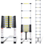 Randaco echelle t�lescopique stable en aluminium multi - fonction jusqu'� 150 kg escabeau 3, 8 m