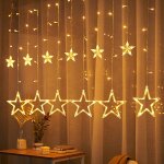 Randaco guirlande lumineuse �toiles, 2m 138led �toiles rideau lumineux, 8 modes d'�clairage, decoration ...