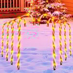 Randaco guirlandes de nol en forme de canne  sucre, dcorations de nol extrieures, guirlandes de ...