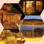 Randaco led lumire net dcoration rideau guirlande lumineuse clairage 8 modes ip44 fte de nol extrieur ...