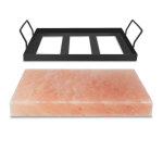 Randaco pierre de sel himalaya pour barbecue et plancha, cuisson steak fruits de mer, 30x20x3 cm, plaque ...