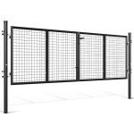 Randaco portail de jardin double battant - anthracite, 300x100cm - portillon grillag� - avec poign�e, ...