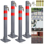 Randaco poteau de barrage 4x barri�re de parking rabattable 66cm verrouillable inoxydable