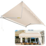 Randaco store banne monobloc toile aluminium protection solaire durable 350 x 300 cm beige