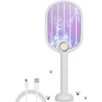Randaco tapette � mouche �lectrique 2 en 1, raquette anti - insectes rechargeable, 3000v lampe anti - ...