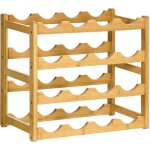 Range - bouteilles - rack � bouteilles - 4 niveaux 16 bouteilles - bois de bambou verni