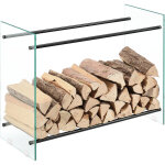 Range - bches oshawa 80 x 60 x 35 cm verre transparent noir [en. casa]
