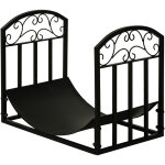 Range - bûches rack à bûches style fer forgé dim. 60, 5l x 36l x 46, 5h cm métal noir - outsunny Range - bûches rack à bûches style fer forgé dim. 60, 5l x 36l x 46, 5h cm métal noir - outsunny