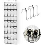 Range chaussures � suspendre sur la porte, 28 grandes poches en filet, rangement de chaussures avec 4 ...