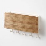 Range courrier et boite cl�s en bois porte cl�s � crochet sans trou range courrier mural bois 5 crochets ...