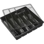 Range couverts pour tiroir avec couvercle, bo�te de rangement couverts de cuisine, organisateur de couverts ...