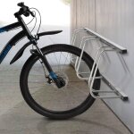 Range - v�los pour 4 v�los ? installation murale ou au sol ? finition argent�e