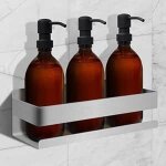 Rangement douche sans percage - 3m adhesif - etagere salle de bain pour et gel douche - panier serviteur ...