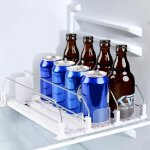 Rangement organisateur frigo, 3 rang�es distributeur canette rangement canette frigo glissi�re ajustable, ...