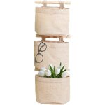 Rangement suspendu sac avec poches 3 couche coton toile de lin sac de rangement suspendu sur le mur porte ...