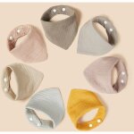 Couffin b�b� serviette triangle pur coton multicolore, lot de 7 rapanda