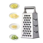R�pe 4 c�t�s en acier inoxydable - r�pe de cuisine pour r�per grossi�rement et fine, pour fruits, l�gumes, ...
